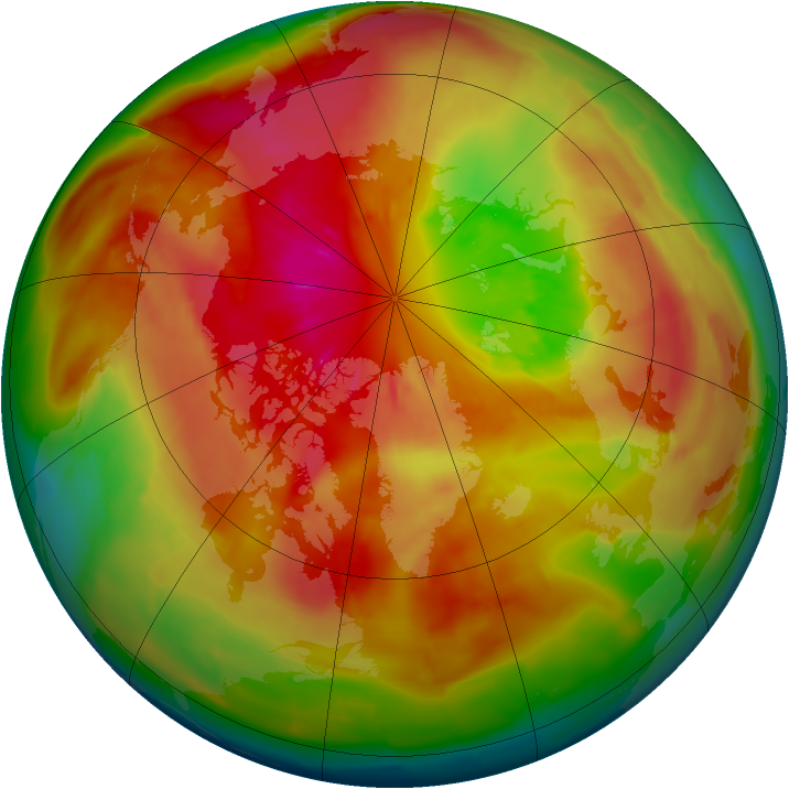 Arctic ozone map for 16 March 2010